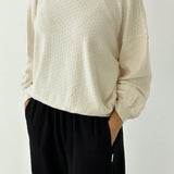 LE BON SHOPPE POINTELLE CORE SWEATSHIRT