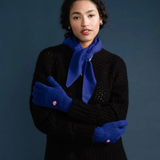 HANSEL FROM BASEL CASHMERE HEART GLOVES, COBALT O/S