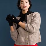 HANSEL FROM BASEL CASHMERE HEART GLOVES, BLACK O/S