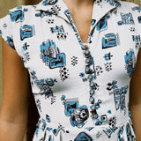 VINTAGE 40s VASE PRINT MIDI DRESS