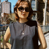 RIZZO CREWNECK CUTTOFF CROP TEE