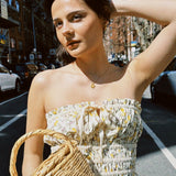 CAPRI SMOCKED LEMON TUBE TOP