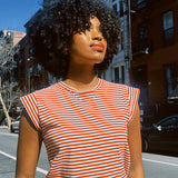 THE GREAT. PEAK SHOULDER TEE