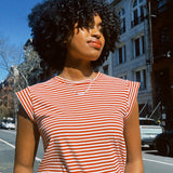 THE GREAT. PEAK SHOULDER TEE