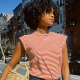 THE GREAT. PEAK SHOULDER TEE