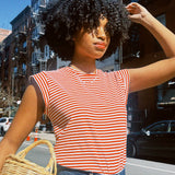 THE GREAT. PEAK SHOULDER TEE