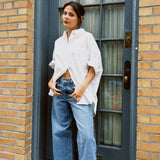 BROOKE OVERSIZED SHORT SLEEVE BUTTON UP