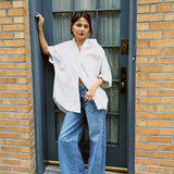 BROOKE OVERSIZED SHORT SLEEVE BUTTON UP