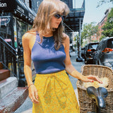 CLOAK & DAGGER VINTAGE DITSY YELLOW FLORAL BIRKIN SKIRT