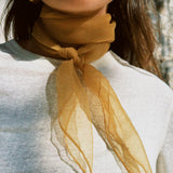 VINTAGE CHIFFON SCARF MUSTARD