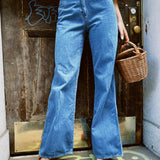 VINTAGE 70s SIDE BUCKLE FLARE JEAN
