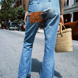 VINTAGE 70s CALICO PATCHWORK FLARE JEANS