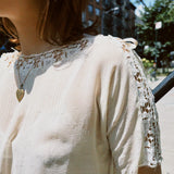 VINTAGE EDWARDIAN CHIFFON + LACE BLOUSE