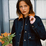 THE GREAT. DENIM SWINGY JACKET