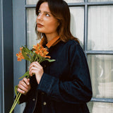 THE GREAT. DENIM SWINGY JACKET