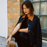 THE GREAT. DENIM SWINGY JACKET