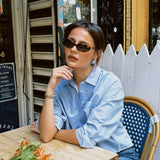 THE GREAT. CROPPED OXFORD SHIRT