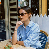 THE GREAT. CROPPED OXFORD SHIRT