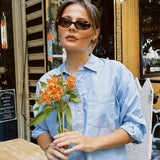 THE GREAT. CROPPED OXFORD SHIRT