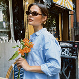THE GREAT. CROPPED OXFORD SHIRT
