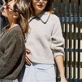 THE GREAT. CROCHET COLLAR SWEATER