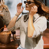 THE GREAT. CROCHET COLLAR SWEATER