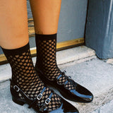 HANSEL FROM BASEL ANISE SHEER BLACK CREW SOCK