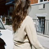 VINTAGE 50'S CREAM DAISY CASHMERE CARDIGAN
