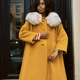 VINTAGE MUSTARD YELLOW WOOL SWING COAT