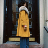 VINTAGE MUSTARD YELLOW WOOL SWING COAT