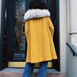 VINTAGE MUSTARD YELLOW WOOL SWING COAT