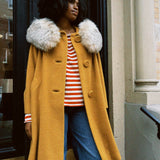 VINTAGE MUSTARD YELLOW WOOL SWING COAT