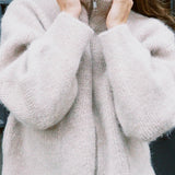 LE BON SHOPPE ALPACA ZIP FRONT JACKET