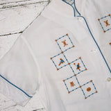 VINTAGE 60'S EMBROIDERED PJ STYLE TOP
