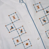 VINTAGE 60'S EMBROIDERED PJ STYLE TOP