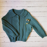 VINTAGE SEA GREEN KNIT CARDIGAN