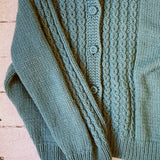 VINTAGE SEA GREEN KNIT CARDIGAN