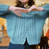 VINTAGE SEA GREEN KNIT CARDIGAN