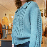 VINTAGE SEA GREEN KNIT CARDIGAN