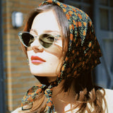 C&D LARGE SILK SCARF, POPPY