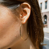 THIN GOLD HAMMERED HOOPS