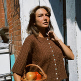 DYLAN SHORT SLEEVE CABLE KNIT CARDIGAN