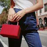 VINTAGE RED VELVET BOX BAG