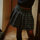 VINTAGE GREEN & BLUE PLAID SKIRT