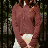 MEILLEUR MOMENT COFFEE SILK-CASHMERE CARDIGAN