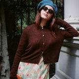 MEILLEUR MOMENT COFFEE SILK-CASHMERE CARDIGAN