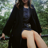 MEILLEUR MOMENT DARK NAVY LAPEL COLLAR COAT