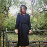 MEILLEUR MOMENT DARK NAVY LAPEL COLLAR COAT