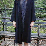 MEILLEUR MOMENT DARK NAVY LAPEL COLLAR COAT