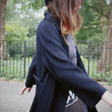 MEILLEUR MOMENT DARK NAVY LAPEL COLLAR COAT